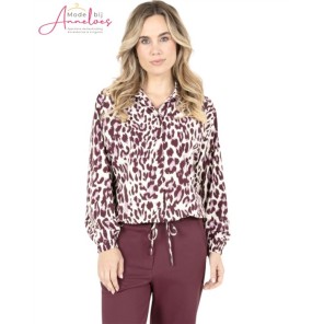 Zoso Blouse Daphne Animal print - Mauve-bordeaux Zoso Blouse Daphne Animal print - Mauve-bordeaux